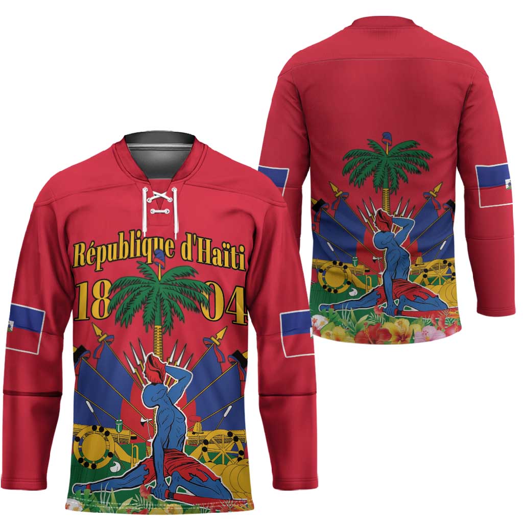 Afro-Haitians Independence Day Hockey Jersey Le Marron Inconnu Unity Makes Strength