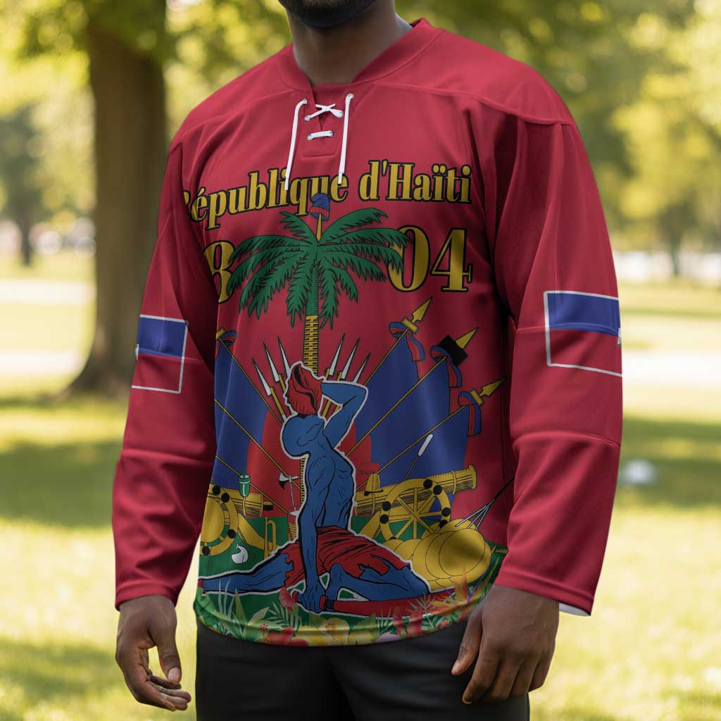 Afro-Haitians Independence Day Hockey Jersey Le Marron Inconnu Unity Makes Strength