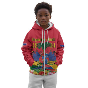 Afro-Haitians Independence Day Kid Hoodie Le Marron Inconnu Unity Makes Strength - African Pride