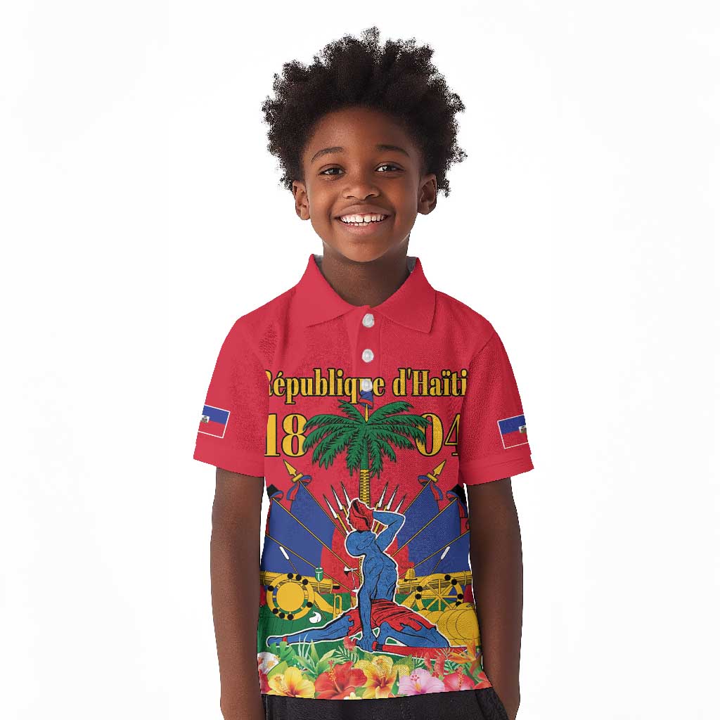 Afro-Haitians Independence Day Kid Polo Shirt Le Marron Inconnu Unity Makes Strength - African Pride
