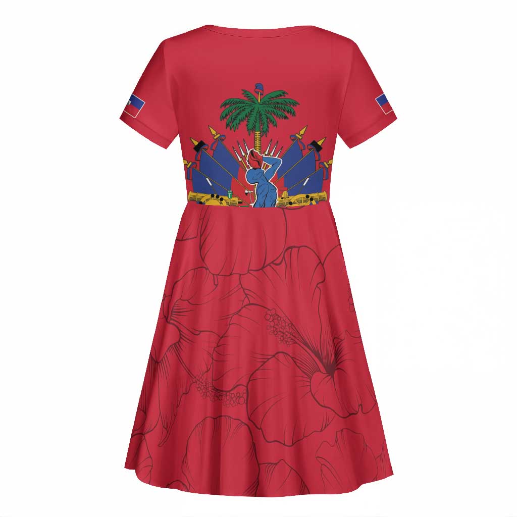 Afro-Haitians Independence Day Kid Short Sleeve Dress Le Marron Inconnu Unity Makes Strength - African Pride