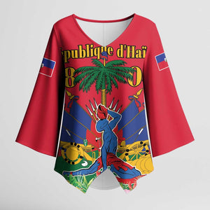 Afro-Haitians Independence Day Kimono Sleeve Blouse Le Marron Inconnu Unity Makes Strength