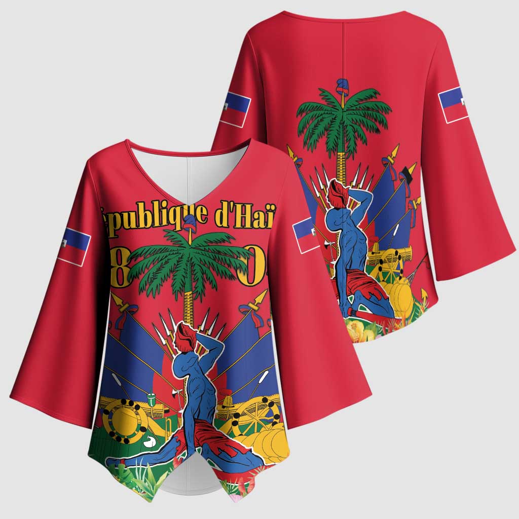 Afro-Haitians Independence Day Kimono Sleeve Blouse Le Marron Inconnu Unity Makes Strength