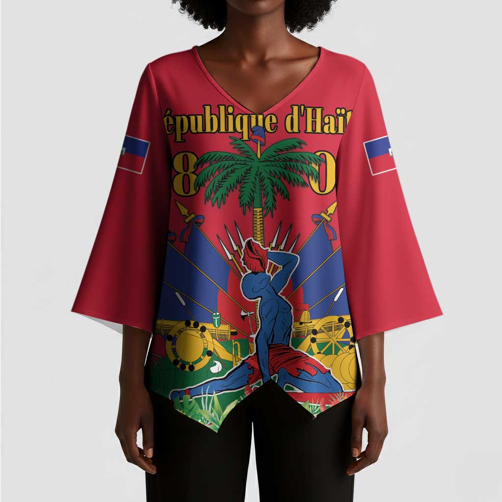 Afro-Haitians Independence Day Kimono Sleeve Blouse Le Marron Inconnu Unity Makes Strength