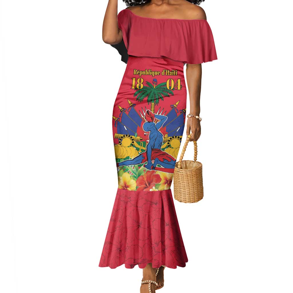 Afro-Haitians Independence Day Mermaid Dress Le Marron Inconnu Unity Makes Strength - African Pride