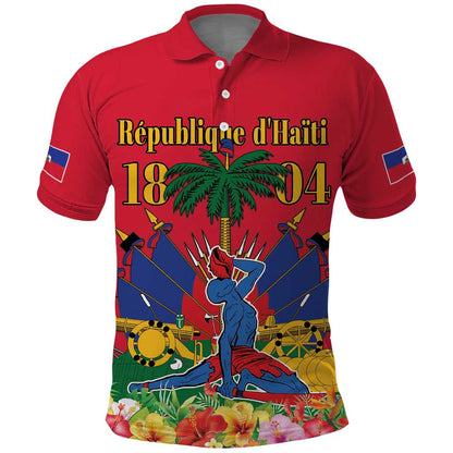 Afro-Haitians Independence Day Polo Shirt Le Marron Inconnu Unity Makes Strength - African Pride