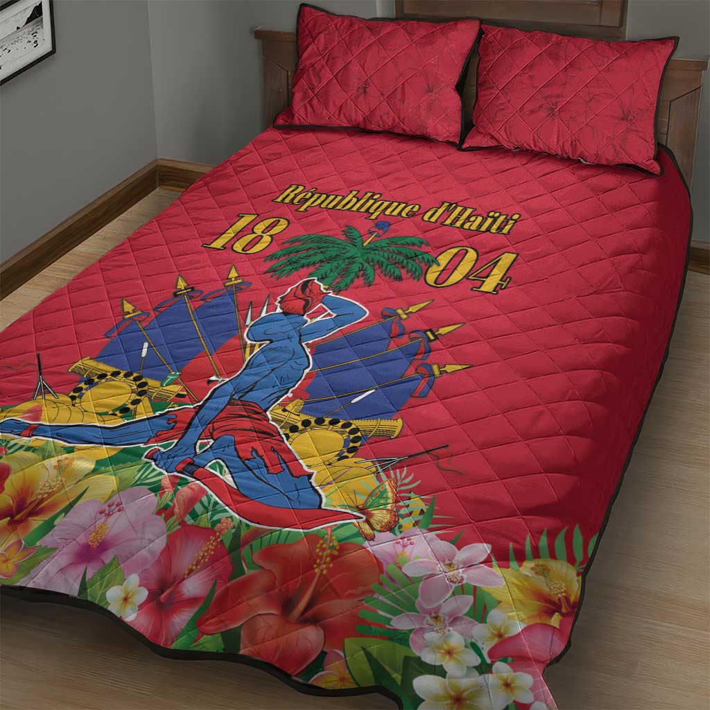 Afro-Haitians Independence Day Quilt Bed Set Le Marron Inconnu Unity Makes Strength - African Pride