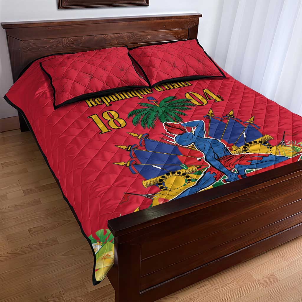 Afro-Haitians Independence Day Quilt Bed Set Le Marron Inconnu Unity Makes Strength - African Pride