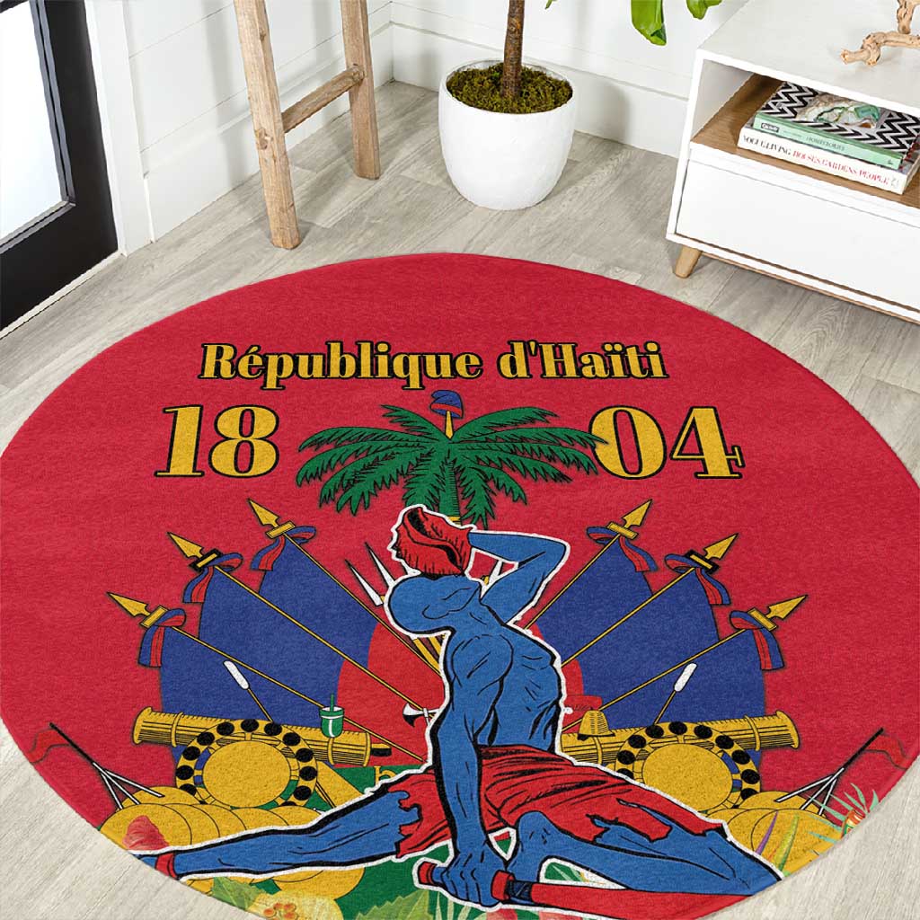 Afro-Haitians Independence Day Round Carpet Le Marron Inconnu Unity Makes Strength - African Pride
