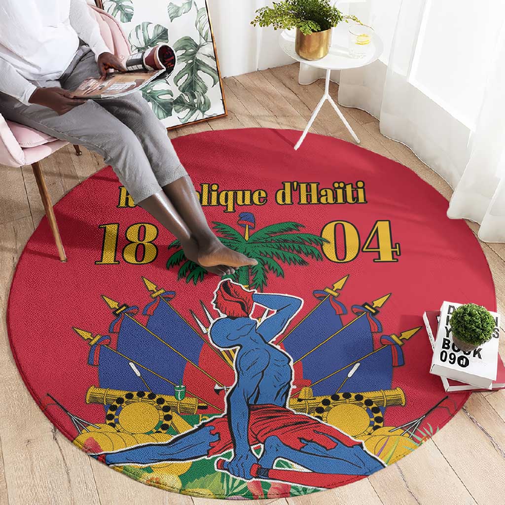 Afro-Haitians Independence Day Round Carpet Le Marron Inconnu Unity Makes Strength - African Pride