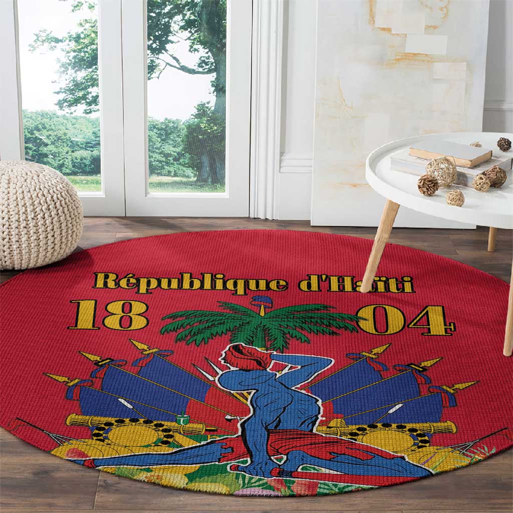 Afro-Haitians Independence Day Round Carpet Le Marron Inconnu Unity Makes Strength - African Pride