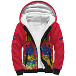 Afro-Haitians Independence Day Sherpa Hoodie Le Marron Inconnu Unity Makes Strength - African Pride