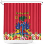 Afro-Haitians Independence Day Shower Curtain Le Marron Inconnu Unity Makes Strength - African Pride