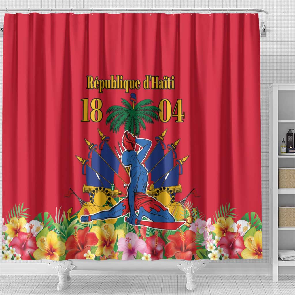 Afro-Haitians Independence Day Shower Curtain Le Marron Inconnu Unity Makes Strength - African Pride