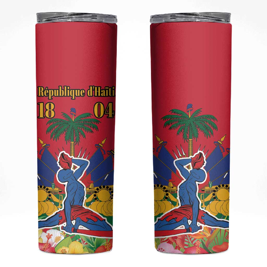 Afro-Haitians Independence Day Skinny Tumbler Le Marron Inconnu Unity Makes Strength - African Pride