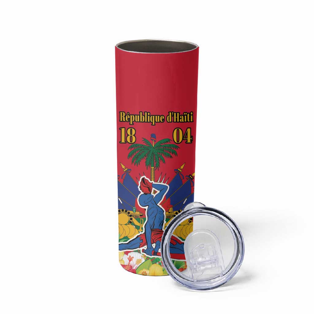 Afro-Haitians Independence Day Skinny Tumbler Le Marron Inconnu Unity Makes Strength - African Pride