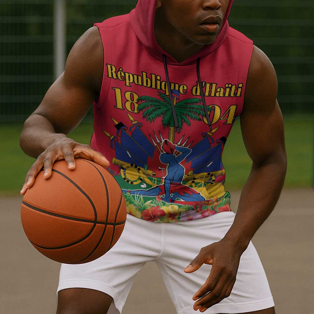 Afro-Haitians Independence Day Sleeveless Hoodie Le Marron Inconnu Unity Makes Strength - African Pride