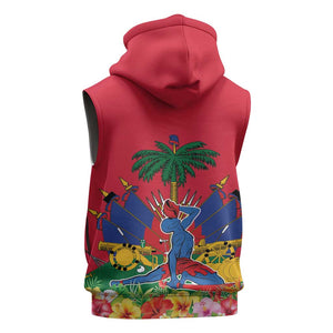 Afro-Haitians Independence Day Sleeveless Zip Hoodie Le Marron Inconnu Unity Makes Strength - African Pride