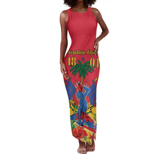 Afro-Haitians Independence Day Tank Maxi Dress Le Marron Inconnu Unity Makes Strength - African Pride