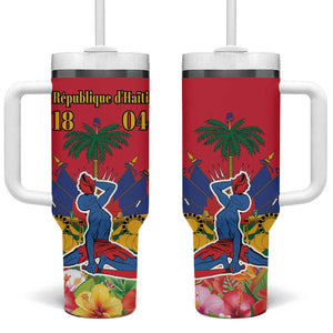 Afro-Haitians Independence Day Tumbler With Handle Le Marron Inconnu Unity Makes Strength - African Pride