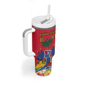 Afro-Haitians Independence Day Tumbler With Handle Le Marron Inconnu Unity Makes Strength - African Pride
