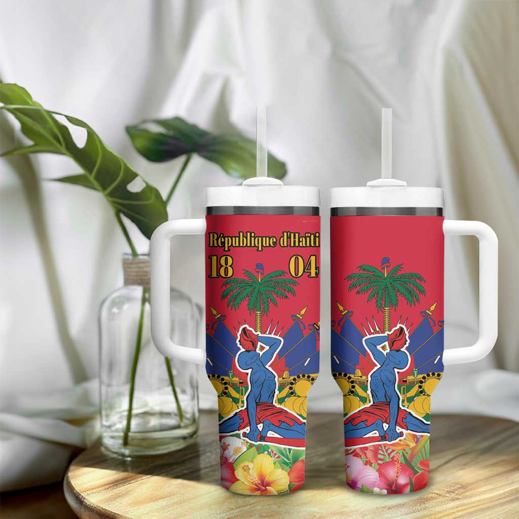 Afro-Haitians Independence Day Tumbler With Handle Le Marron Inconnu Unity Makes Strength - African Pride