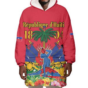 Afro-Haitians Independence Day Wearable Blanket Hoodie Le Marron Inconnu Unity Makes Strength - African Pride