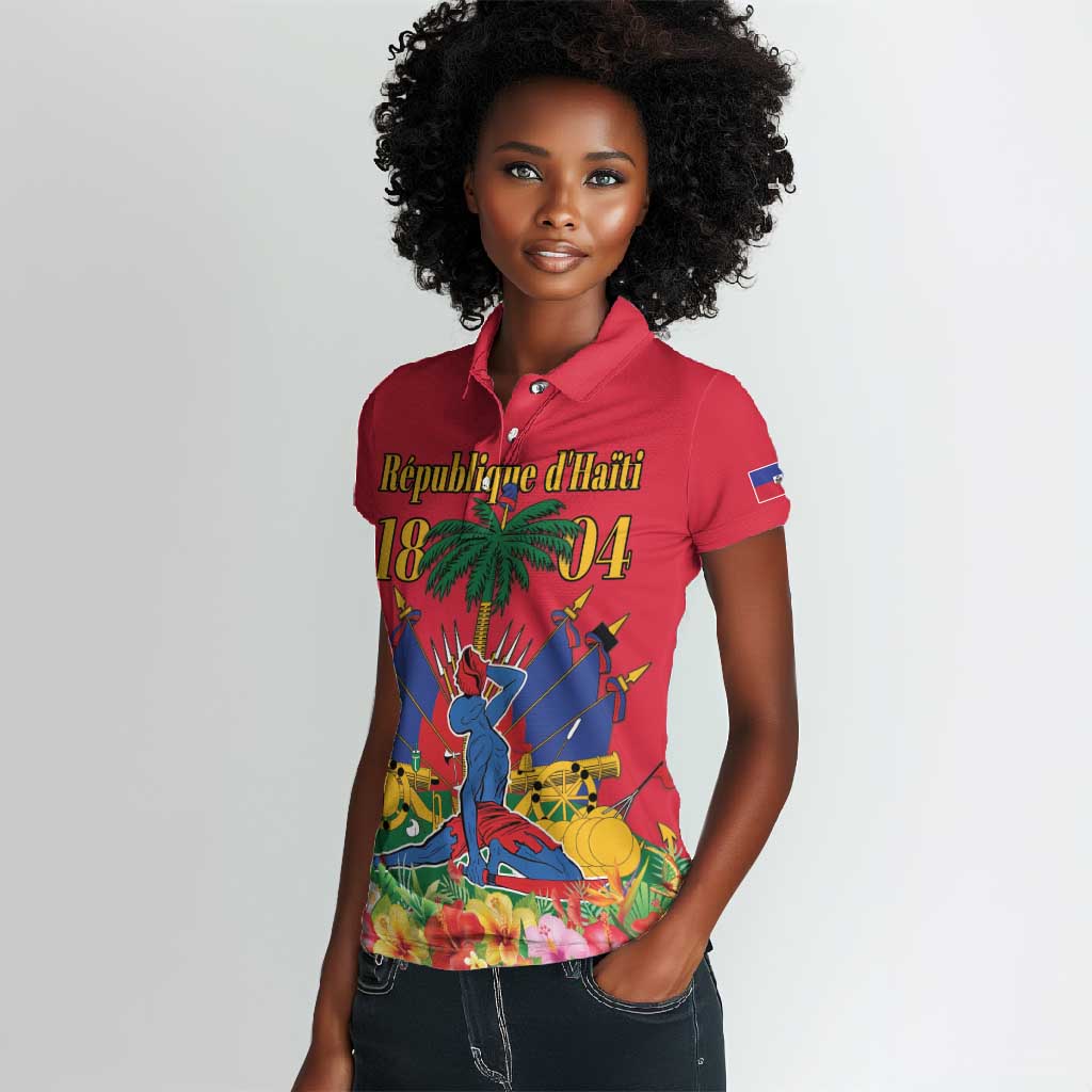 Afro-Haitians Independence Day Women Polo Shirt Le Marron Inconnu Unity Makes Strength - African Pride