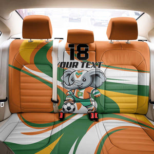 Custom Ivory Coast Football Back Car Seat Cover Les Elephants Mascot - African Pride