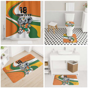 Custom Ivory Coast Football Bathroom Set Les Elephants Mascot - African Pride