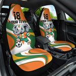 Custom Ivory Coast Football Car Seat Cover Les Elephants Mascot - African Pride