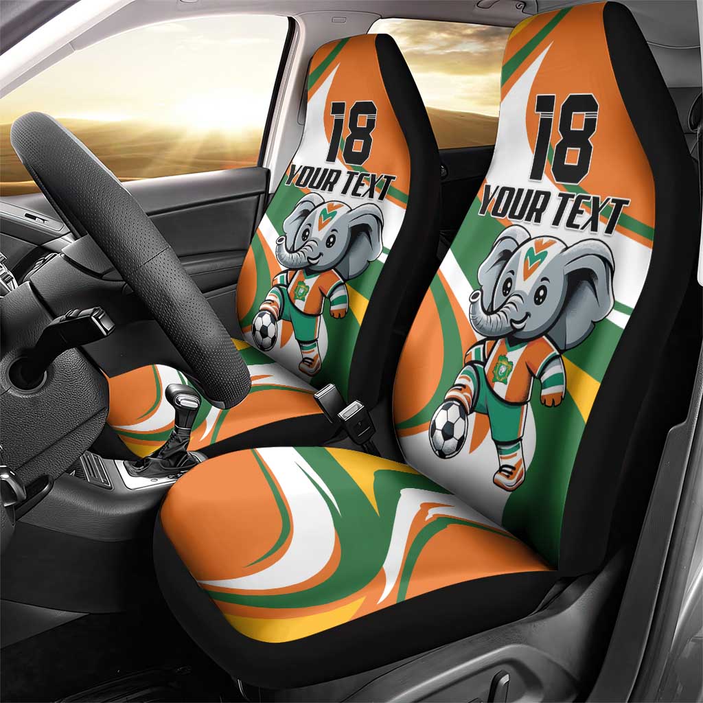 Custom Ivory Coast Football Car Seat Cover Les Elephants Mascot - African Pride
