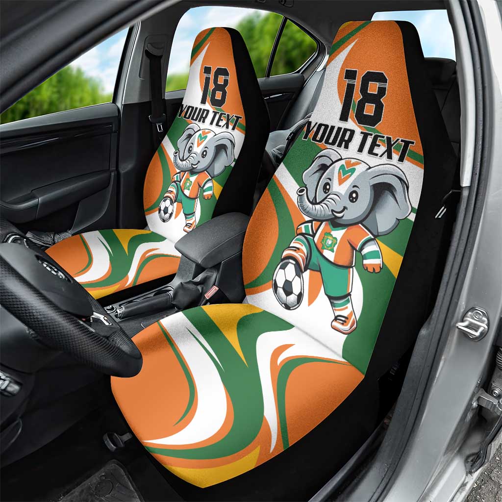 Custom Ivory Coast Football Car Seat Cover Les Elephants Mascot - African Pride