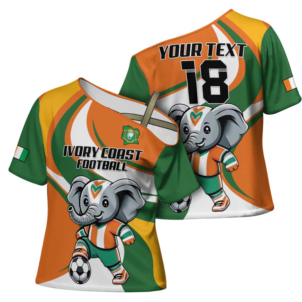 Custom Ivory Coast Football Cross Shoulder Shirt Les Elephants Mascot - African Pride