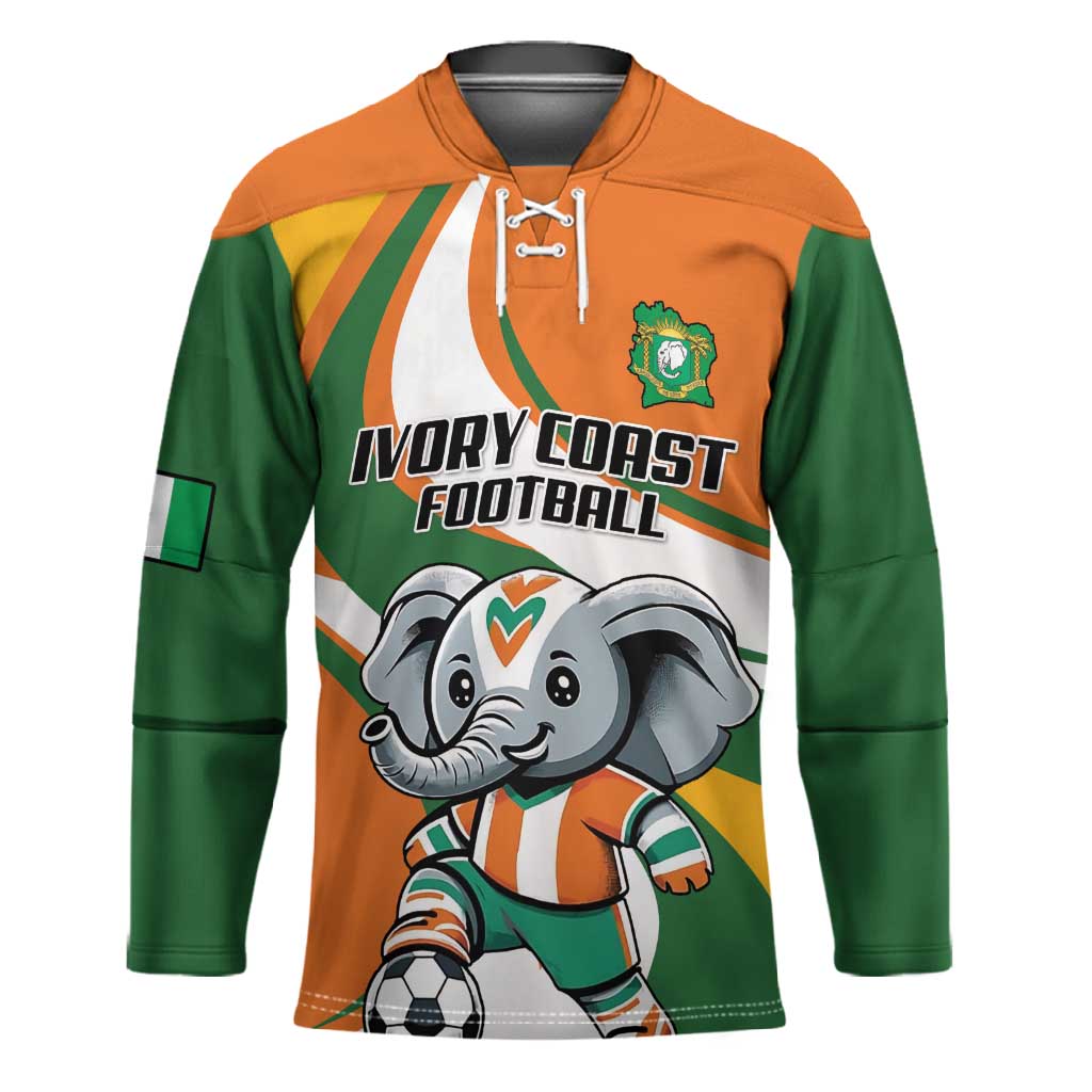 Custom Ivory Coast Football Hockey Jersey Les Elephants Mascot - African Pride