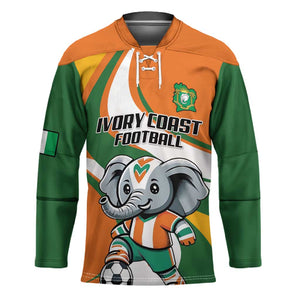 Custom Ivory Coast Football Hockey Jersey Les Elephants Mascot - African Pride