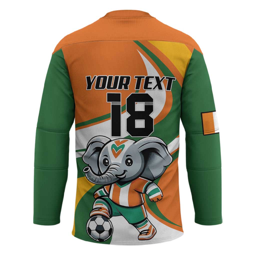 Custom Ivory Coast Football Hockey Jersey Les Elephants Mascot - African Pride