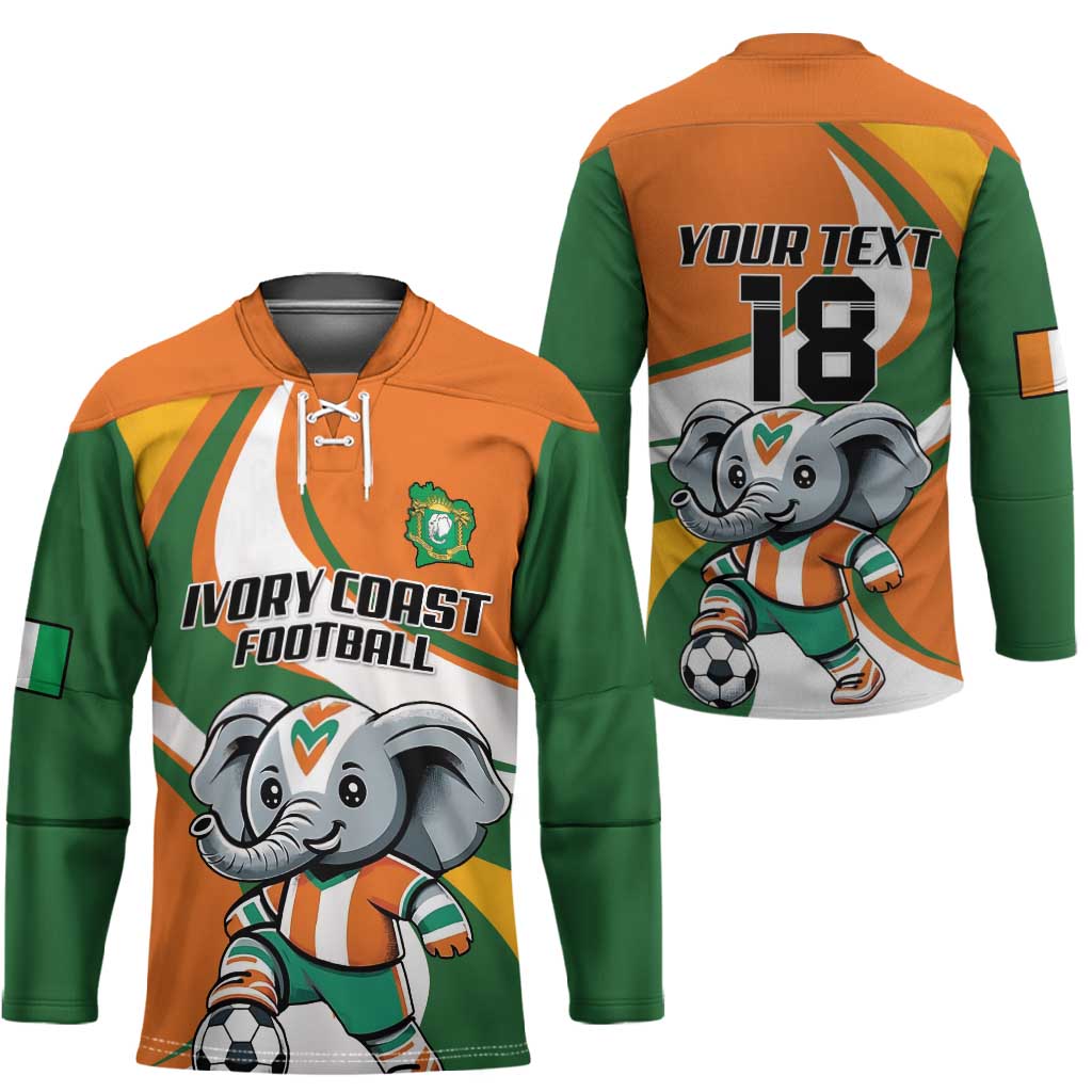 Custom Ivory Coast Football Hockey Jersey Les Elephants Mascot - African Pride
