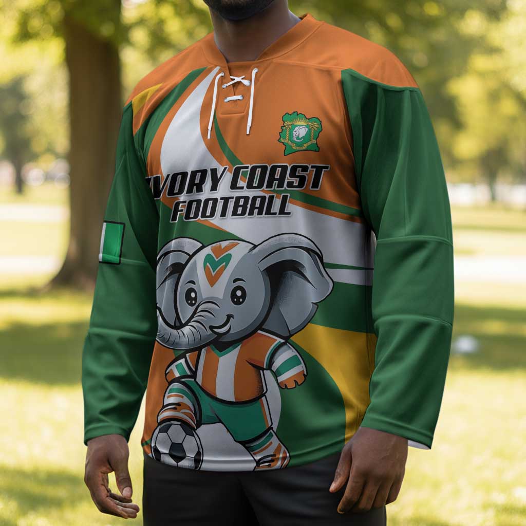 Custom Ivory Coast Football Hockey Jersey Les Elephants Mascot - African Pride