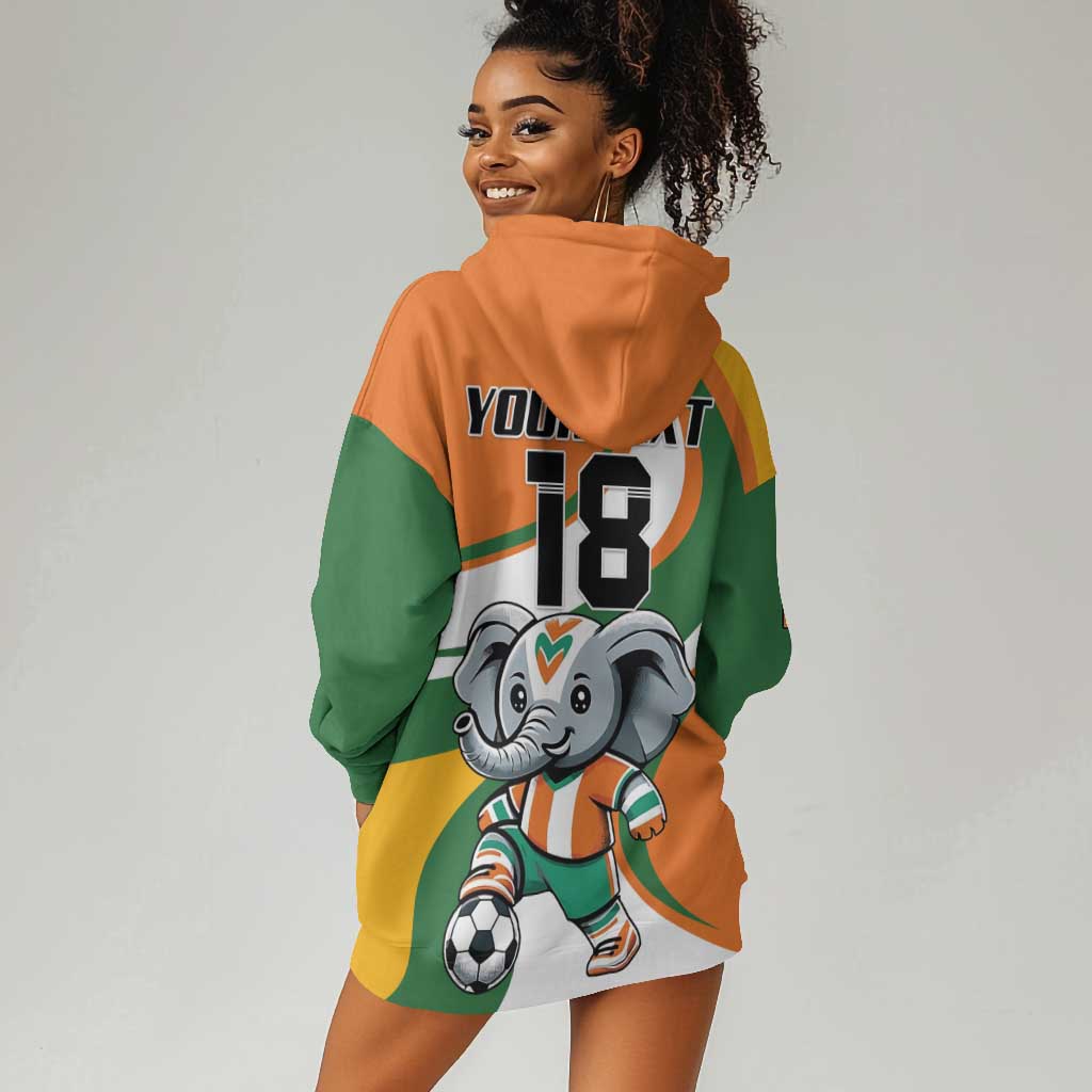 Custom Ivory Coast Football Hoodie Dress Les Elephants Mascot - African Pride