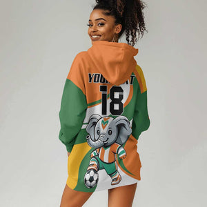 Custom Ivory Coast Football Hoodie Dress Les Elephants Mascot - African Pride