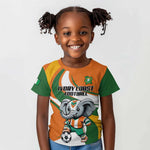Custom Ivory Coast Football Kid T shirt Les Elephants Mascot LT18