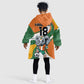 Custom Ivory Coast Football Kid Wearable Blanket Hoodie Les Elephants Mascot - African Pride