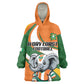 Custom Ivory Coast Football Kid Wearable Blanket Hoodie Les Elephants Mascot - African Pride