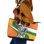 Custom Ivory Coast Football Leather Tote Bag Les Elephants Mascot - African Pride