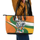 Custom Ivory Coast Football Leather Tote Bag Les Elephants Mascot - African Pride