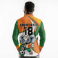 Custom Ivory Coast Football Long Sleeve Polo Shirt Les Elephants Mascot - African Pride