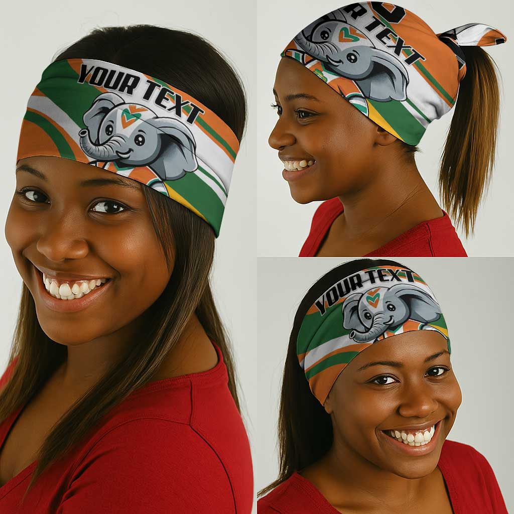 Custom Ivory Coast Football Neck Gaiter Les Elephants Mascot - African Pride