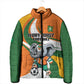 Custom Ivory Coast Football Padded Jacket Les Elephants Mascot - African Pride