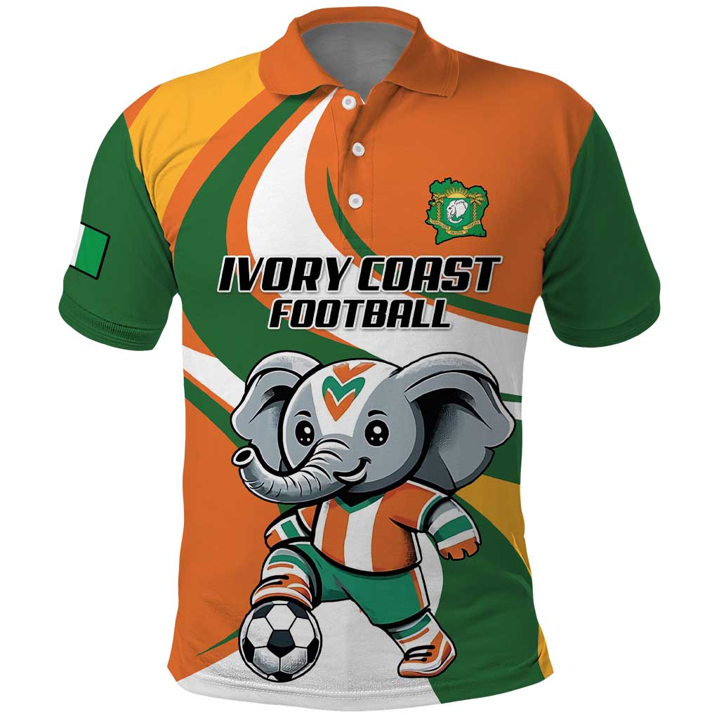 Custom Ivory Coast Football Polo Shirt Les Elephants Mascot LT18